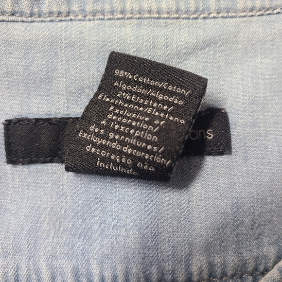 CALVIN KLEIN JEANS Sleeveless Denim Romper w Pockets & Drawstring Waistline - Picture 6 of 16